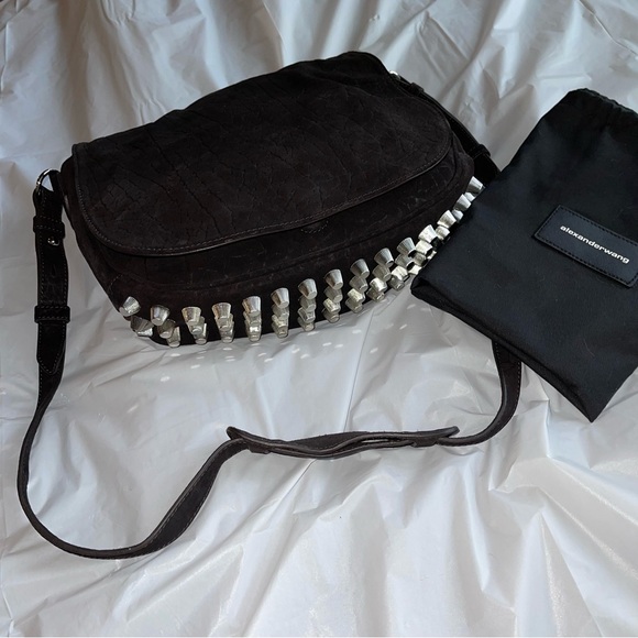 Alexander Wang Black Leather Crossbody Bag Studded Bottom NWT - Picture 4 of 17